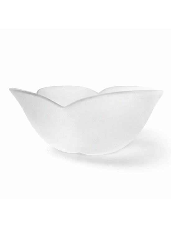 Other - Vintage Frosted Glass Bowl 9" Scalloped Edge Home Décor tulip fruit